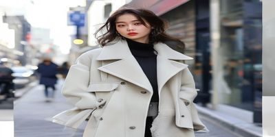 韩国STYLENANDA时尚服饰展示，模特穿着当季流行oversized外套，首尔街拍风格